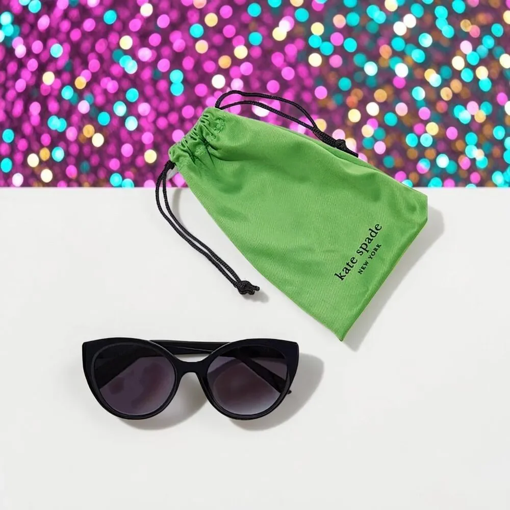 Kate Spade Women's Samantha/S 8079O Black Cat Eye Sunglasses NEW IN BAG  54mm